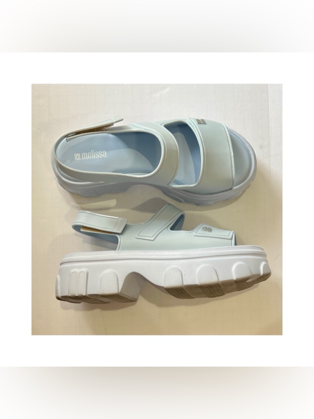 Melissa Ella Move pale blue slingback platform sandals US Women’s 8